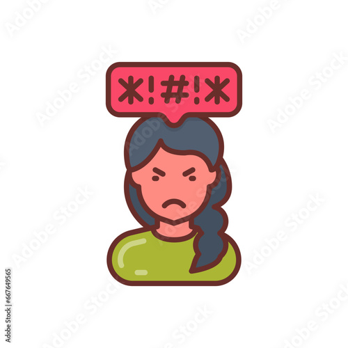 Haters icon in vector. Illustration