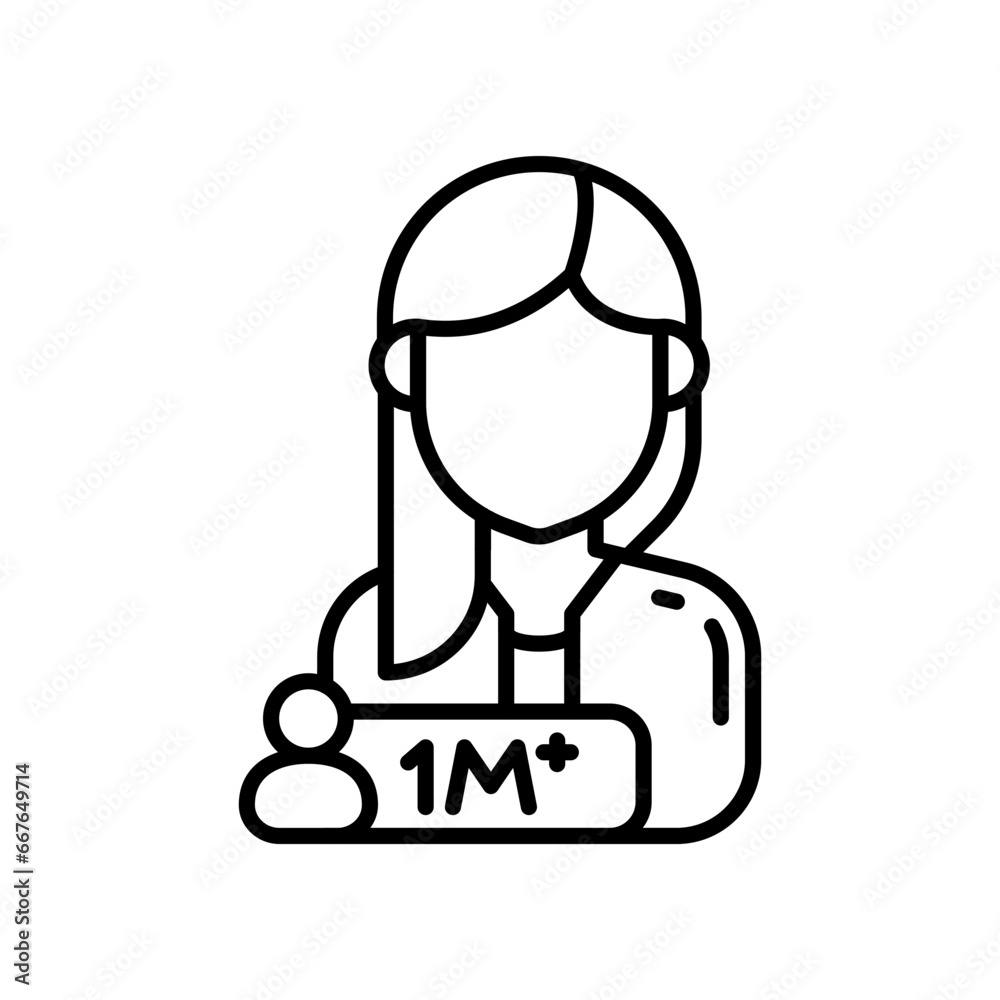 Female Influencer icon in vector. Illustration Female Influencer icon in vector. Illustration
