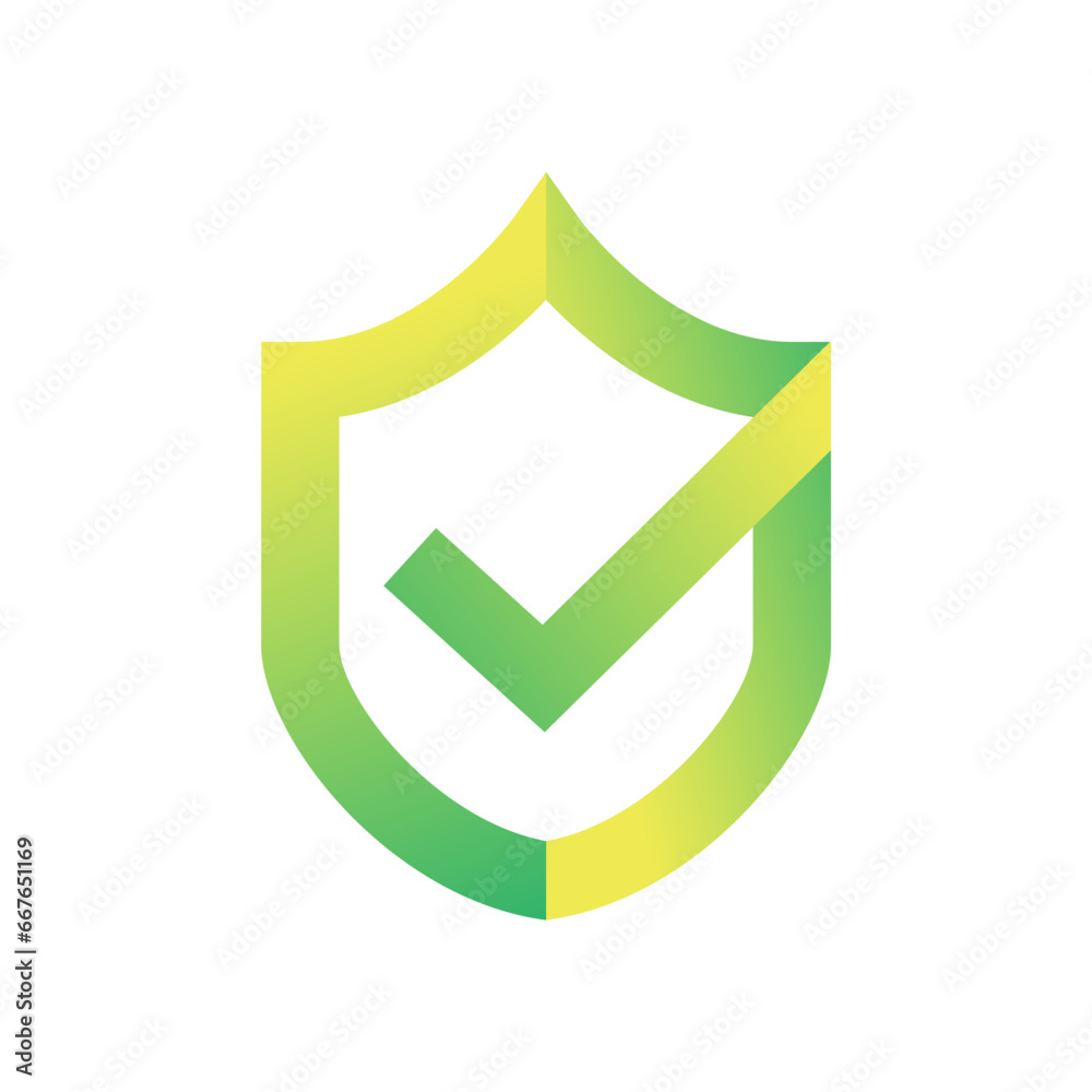 Shield check mark logo icon design template elements on white background Shield check mark logo icon design template elements on white background