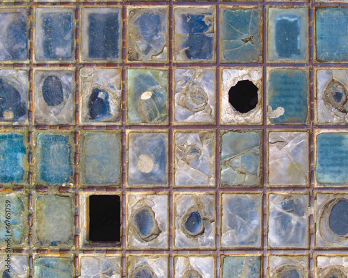 Old Cellar Skylight in Tenement Building in Edinburgh.  Use as background or for blending.