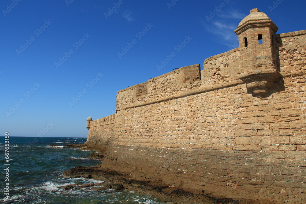 Castle of San Sebastian, a fortified enclosure  in Cadiz, Spain.