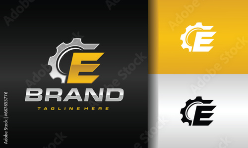 letter E gear logo