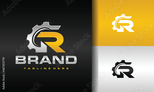 letter R gear logo