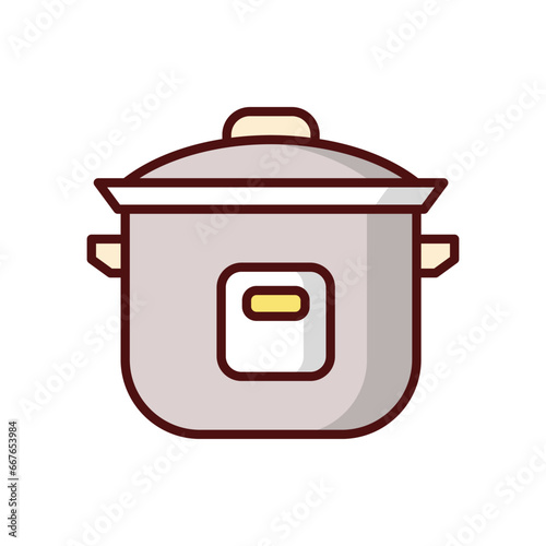 Crock pot icon isolate white background vector stock illustration