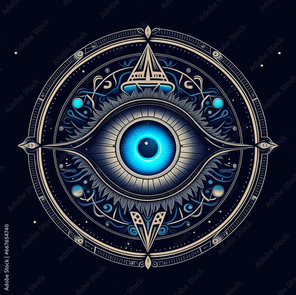 Obraz premium mystical eye in vintage fantasy style