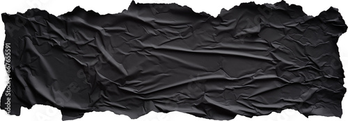 torn piece of black paper on a transparent background