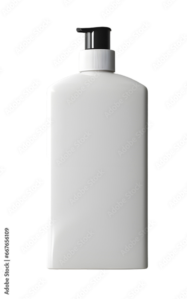White empty cosmetic bottle mock up isolated on transparent background White empty cosmetic bottle mock up isolated on transparent background