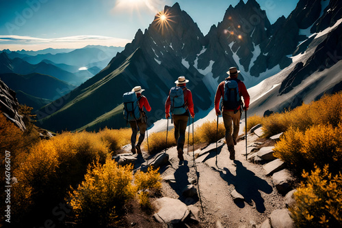 Mountain Hiking: Scaling Majestic Peaks photo