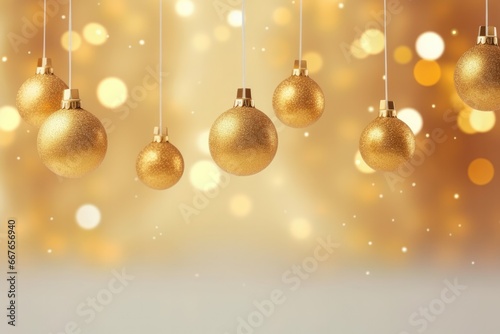 Beautiful decoration christmas balls in magic style. Generative Ai