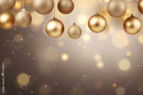 Beautiful decoration christmas balls in magic style. Generative Ai