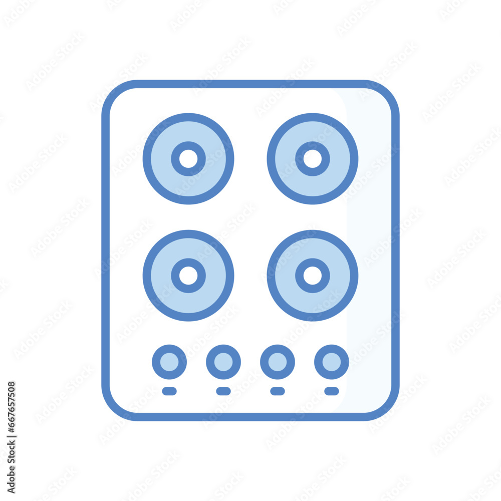 Electric stove icon isolate white background vector stock illustration