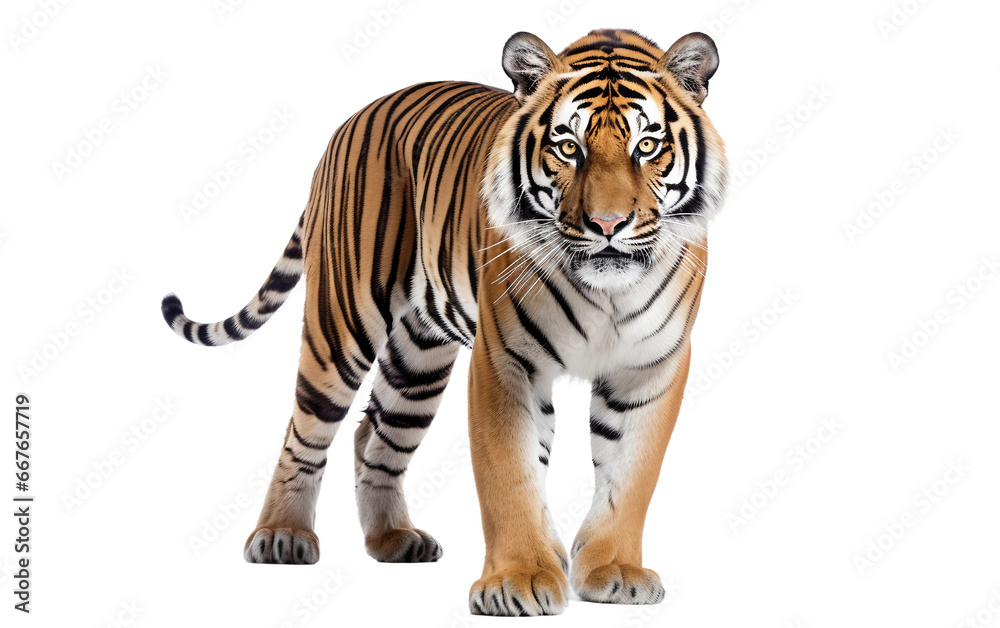 Tiger's Graceful Stance on Transparent background
