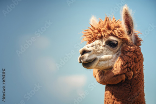 Close up portrait of an alpaca