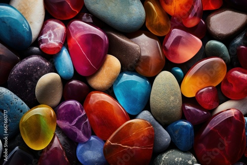 Vibrant Colorful gemstones closeup. Jewel gem. Generate Ai