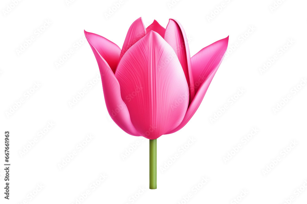 3D Icon of an Elegant Tulip on transparent background.