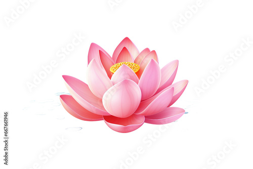 Lotus Flower Rising from Water on transparent background.