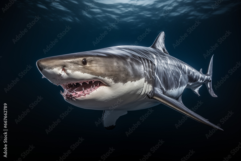 Naklejka premium great shark in the sea