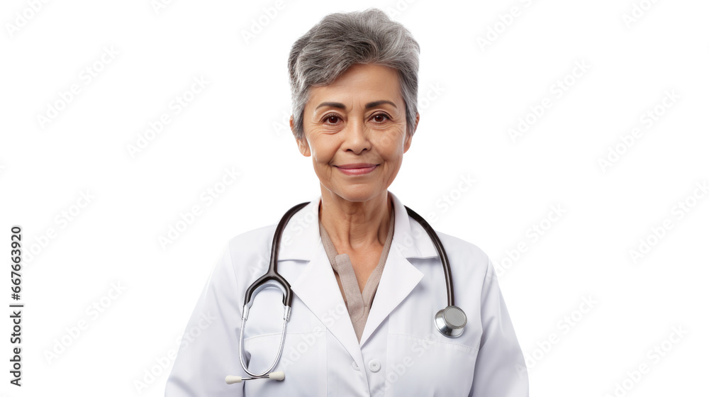 Portrait of a senior Mexican female doctor