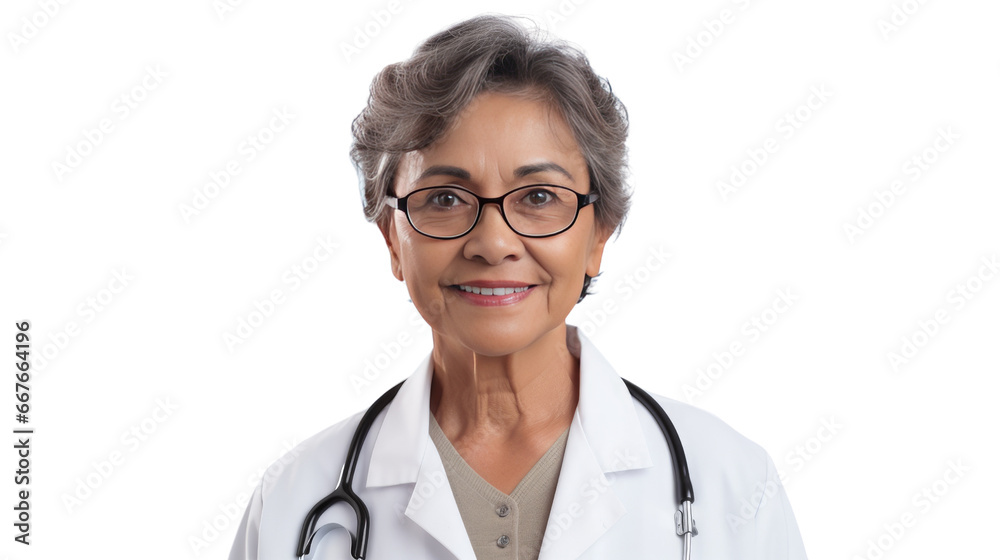 Portrait of a senior Mexican female doctor Portrait of a senior Mexican female doctor