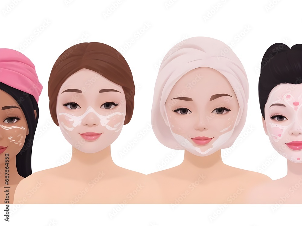 illustration of woman with a mackup mask illustration of woman with a mackup mask
