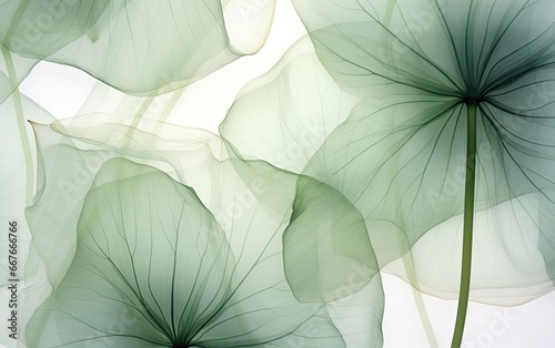 A green transparent see through x-ray effect of the leaves.