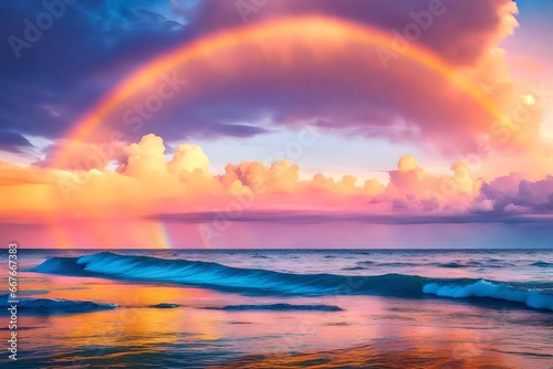 rainbow over the sea © aimenyounas