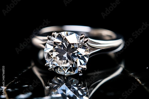 Elegant Diamond ring single. Luxury love. Generate Ai