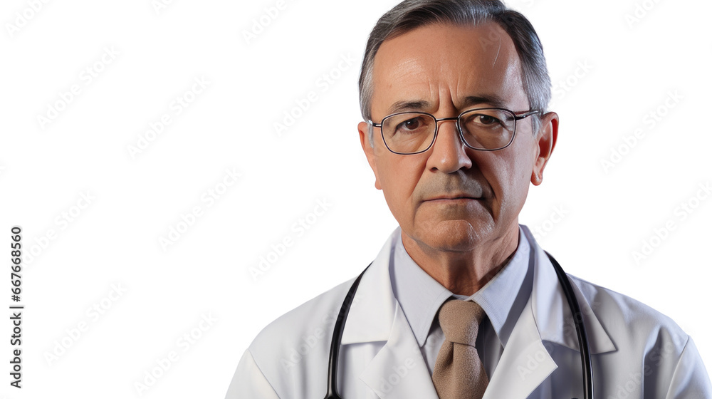 Fototapeta premium Portrait of a senior Caucasian male doctor