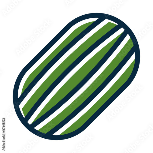 Ash Gourd Vector Thick Line Filled Dark Colors