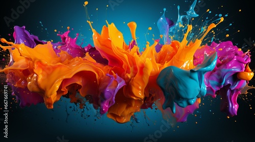 Mesmerizing Dance of Colors: Fluid Motion Captures Vibrancy in a Whimsical, Abstract, Artful Display © Jahid