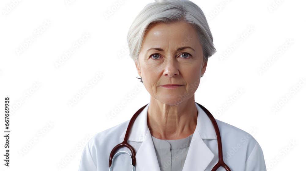 Portrait of a senior Caucasian female doctor Portrait of a senior Caucasian female doctor