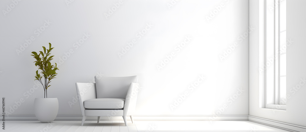 Interior scene of empty room mock up