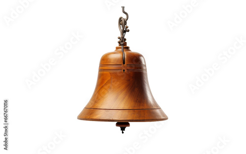 Weathered Wood ship Bell on Transparent Background