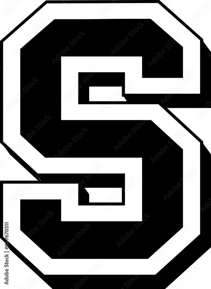 Φωτογραφία S letter of the alphabet College Alphabet Varsity American Football Alphabet Spo