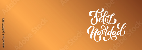 Feliz Navidad spanish Merry Christmas Modern calligraphy lettering on sticker for season greetings