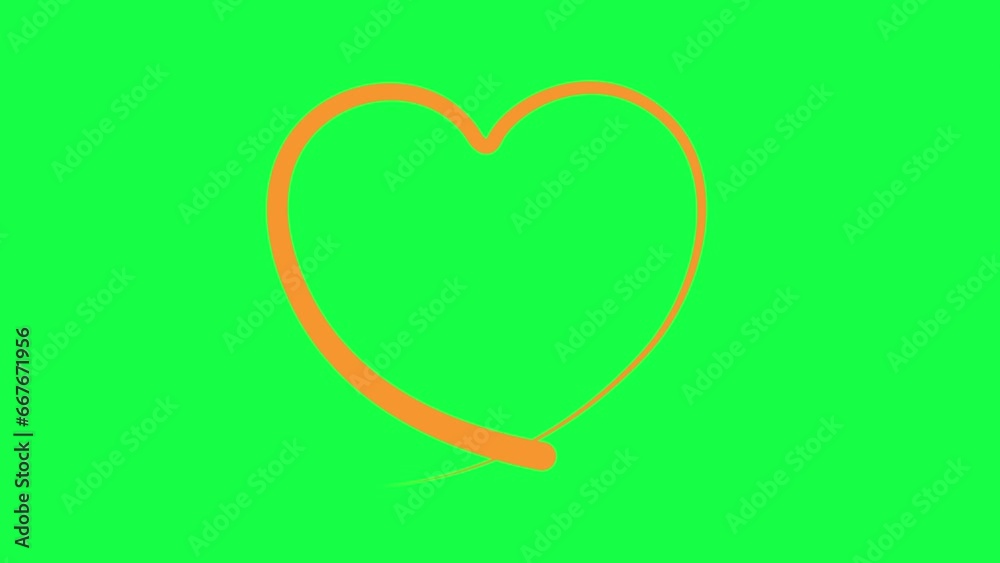 Animated orange heart drawn with liquid effect. The effect of a drawing and disappearing brush stroke. Concept of love, volunteering, donation. Vector illustration isolated on the white background. Animated orange heart drawn with liquid effect. The effect of a drawing and disappearing brush stroke. Concept of love, volunteering, donation. Vector illustration isolated on the white background.