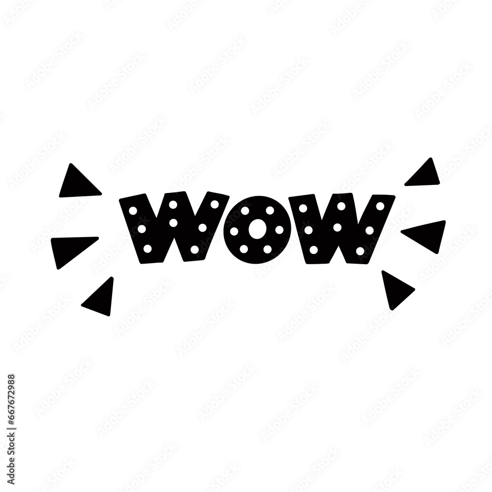 Φωτογραφία Wow, lettering sign, hand drawn. Congratulation message card.