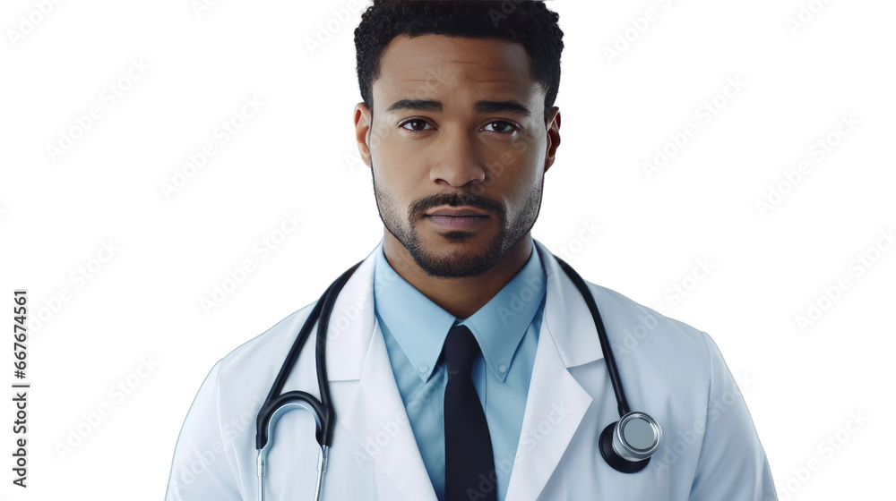 Portrait of a young African American male doctor Portrait of a young African American male doctor