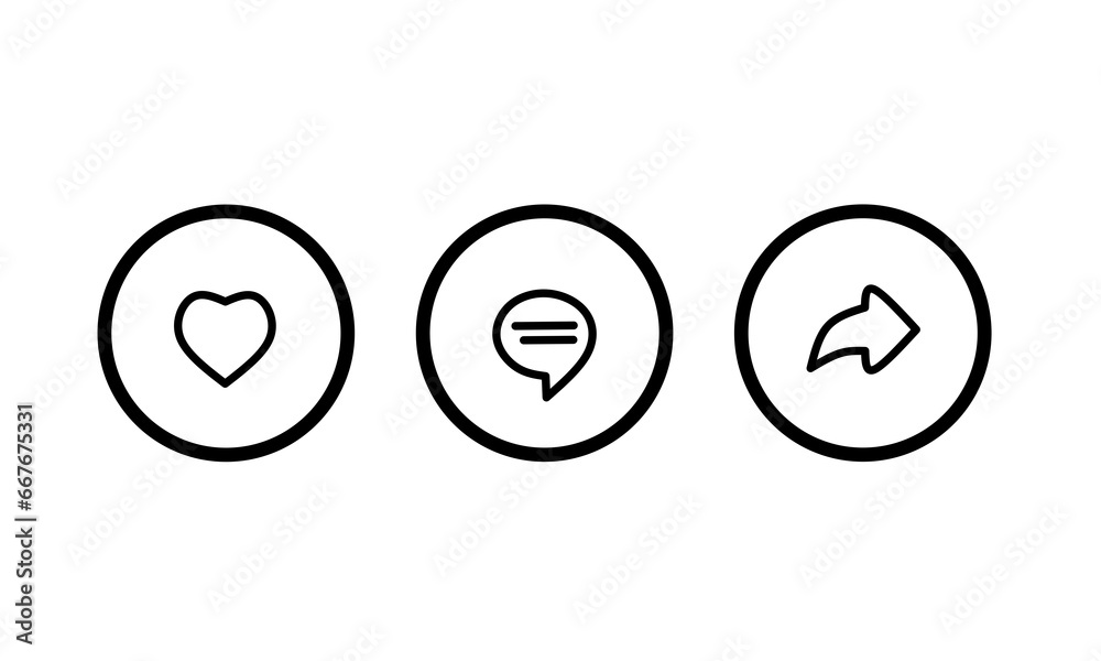 like, comment and share icons with simple design like, comment and share icons with simple design