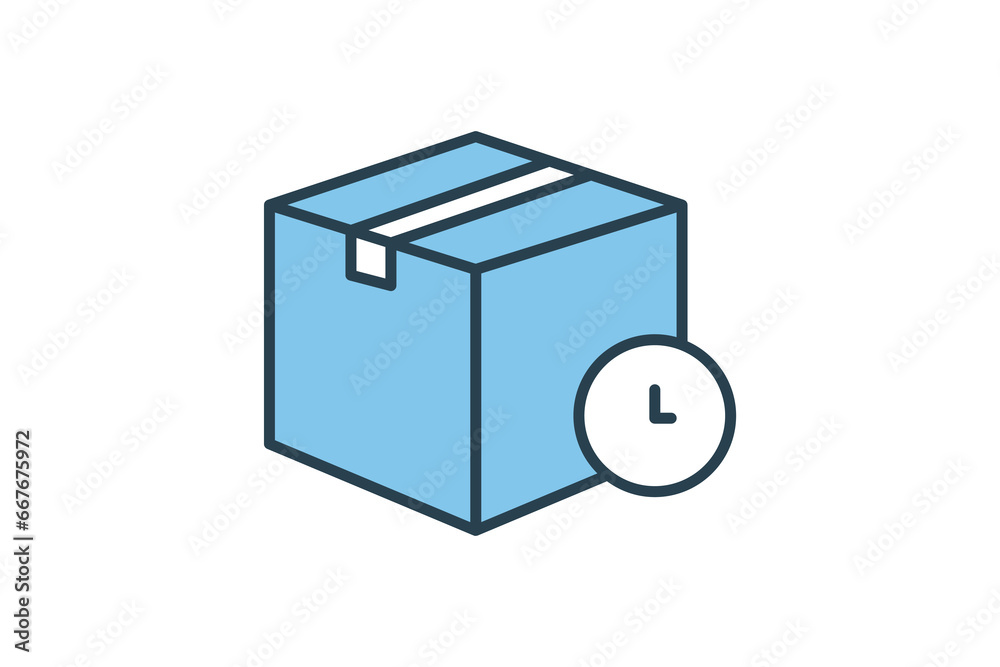 Scheduled delivery. Icon related to Delivery. Suitable for packaging. Flat line icon style. Simple vector design editable Scheduled delivery. Icon related to Delivery. Suitable for packaging. Flat line icon style. Simple vector design editable