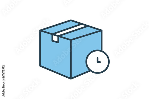 Scheduled delivery. Icon related to Delivery. Suitable for packaging. Flat line icon style. Simple vector design editable