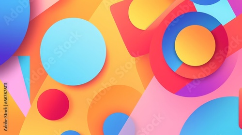 abstract colorful shapes background, copy space, 16:9