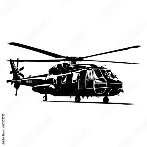 black hawk helicopter icon vector illustration.