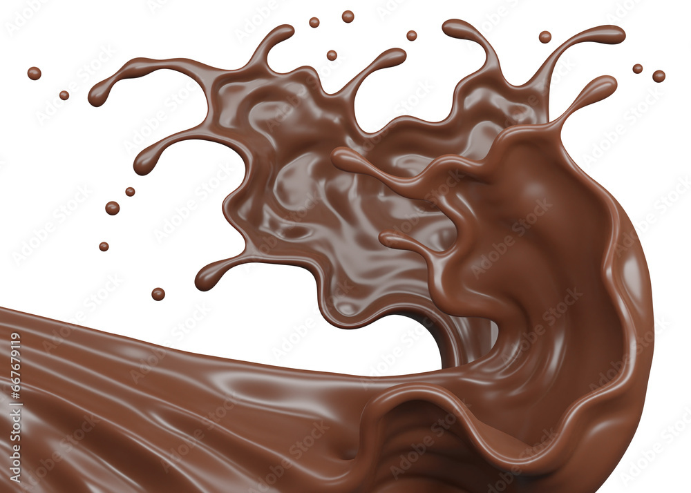 PSD Chocolate Splash 3D Rendering PSD Chocolate Splash 3D Rendering
