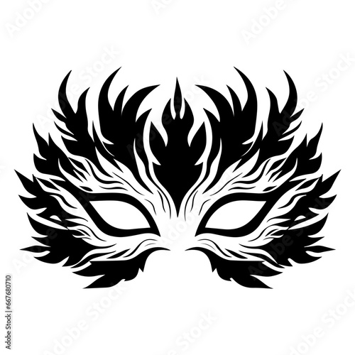 Filigree Masquerade Mask feathers element for carnival birthday party vector illustrator.