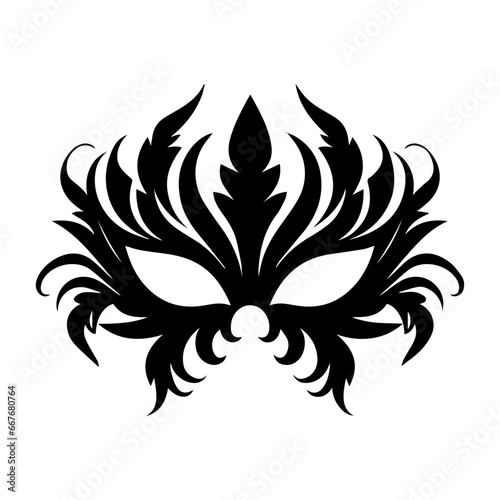 Filigree Masquerade Mask feathers element for carnival birthday party vector illustrator.