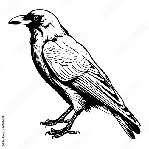 black raven bird in different poses cartoon crow design flat vector animal illustration isolated on white background.