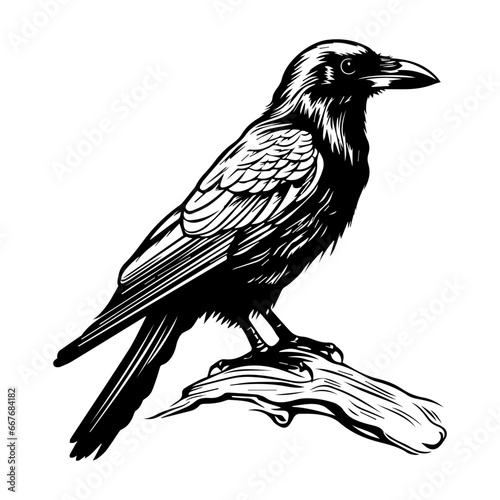 black raven bird in different poses cartoon crow design flat vector animal illustration isolated on white background.