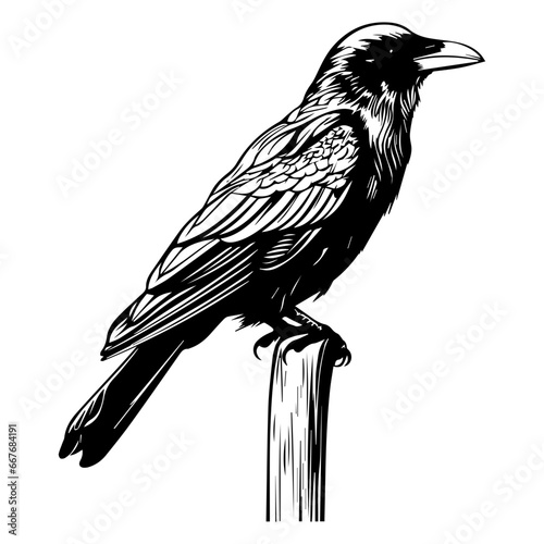 black raven bird in different poses cartoon crow design flat vector animal illustration isolated on white background.
