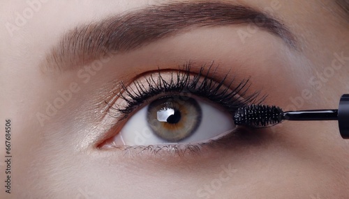 woman applying mascara